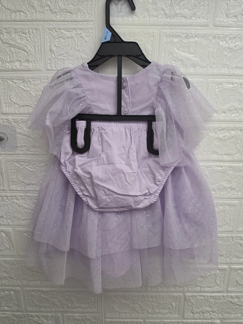 Nwt Carter's Child of Mine Baby Girl's Lilac Ruffle Sleeve Dress Set